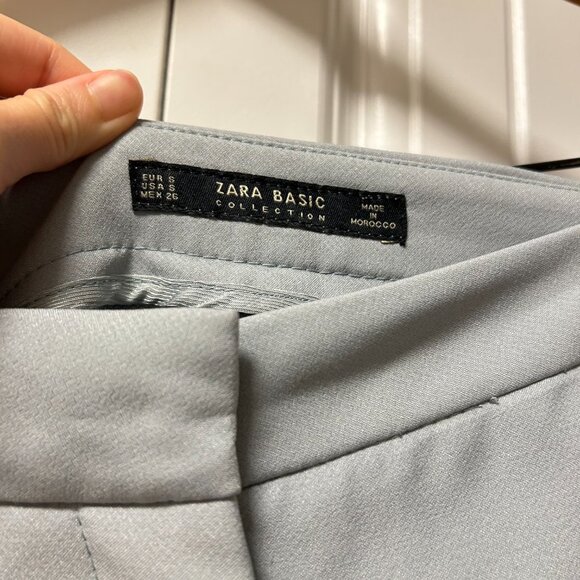 Zara Cropped Dress Pants Grey Blue - S - Picture 4 of 9